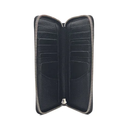 Cep Telefonu Bölmeli Fermuarlı Hakiki Deri Portföy Kartlık Cüzdan Siyah M3 3016 - Serhendi Logolu Ürünler (1)