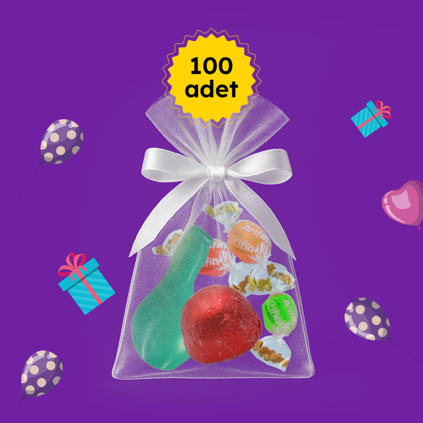 Çocuk Hediye Seti Bonbon Şeker Çikolata ve Balon 100 Lü - 1