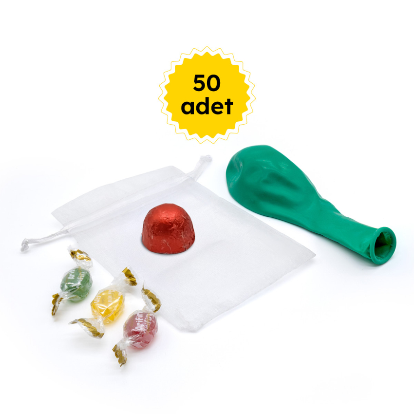 Çocuk Hediye Seti Bonbon Şeker Çikolata ve Balon 50 Li - 2