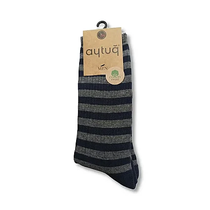 Cotton Dikişsiz Çorap 22472 Gri Lacivert 