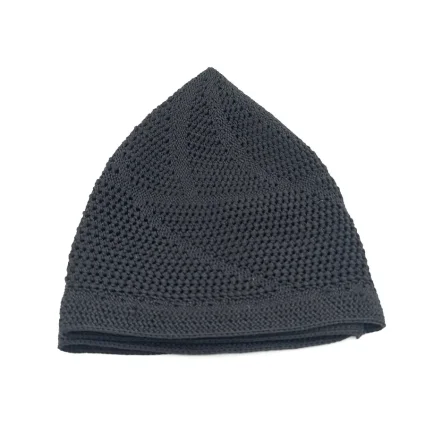 Dantel Örme Siyah Takke - Gold M1