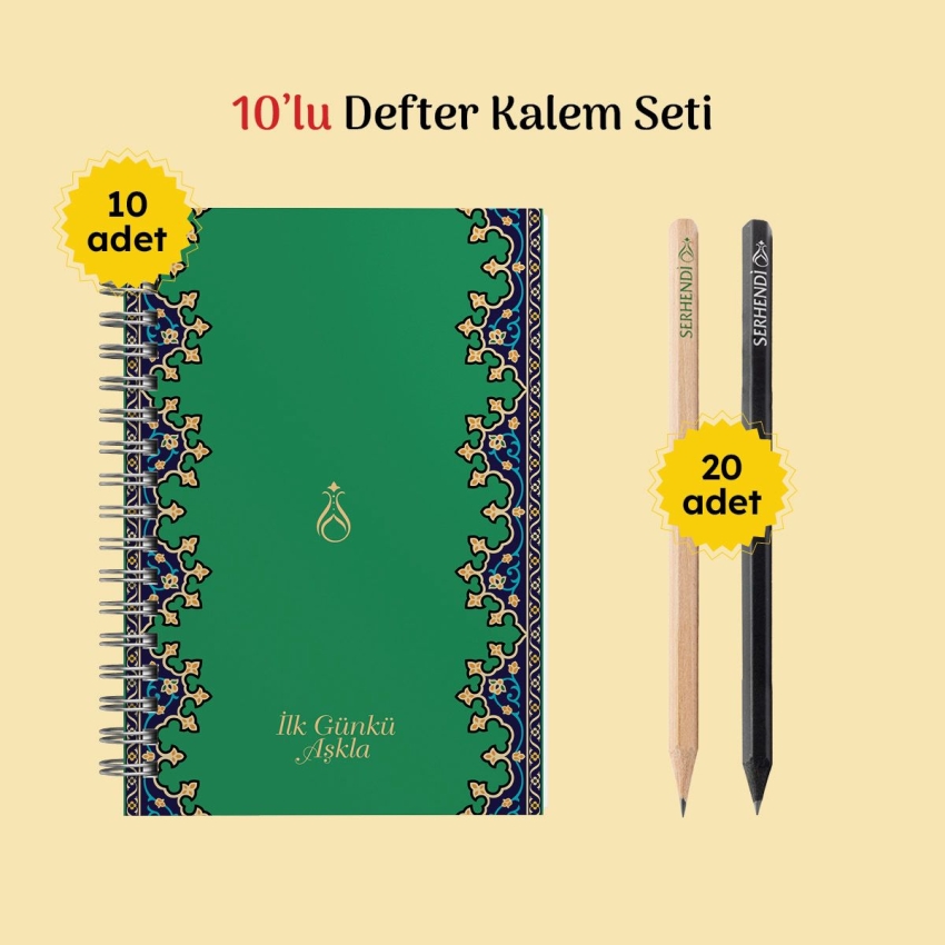 Defter ve Kalem Seti 10 lu Serhendi Logolu M2 - 1