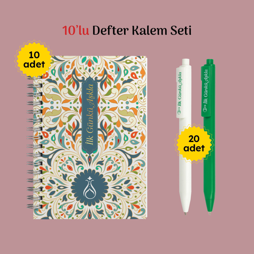 Defter ve Kalem Seti 10 lu Serhendi Logolu M6 - 1