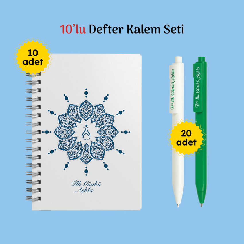 Defter ve Kalem Seti 10 lu Serhendi Logolu M7 - 1