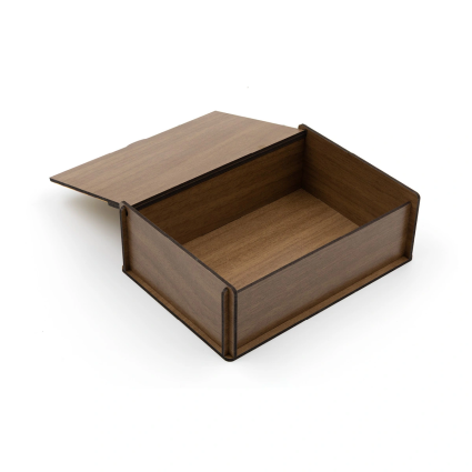 Küçük Boy Dekoratif Ahşap Saklama Kutusu Kapaklı, Şekerlik, Organizer - 9,5x6x13 Ceviz Kapalı Desen Altın Küçük Boy M1 - 2