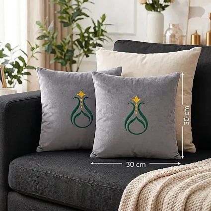 Dekoratif Yastık Gri 2 Li 30x30 cm M2