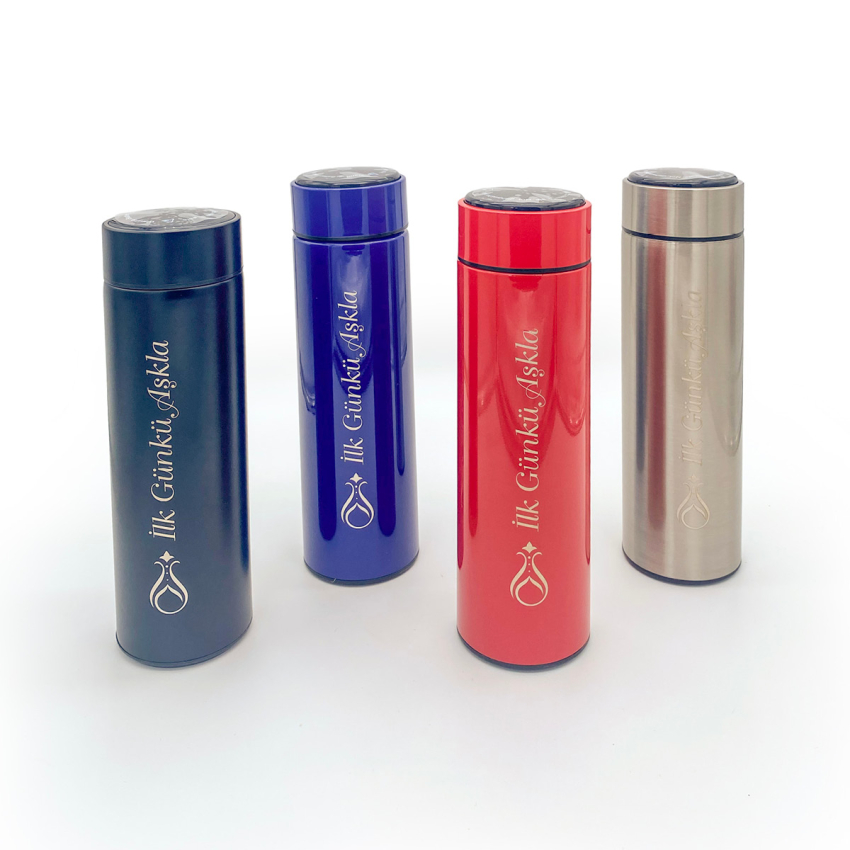 Dereceli Termos 400 ml Serhendi Logolu İlk Günkü Aşkla Kırmızı M1 - 4