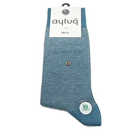 Dikişsiz Erkek Pamuklu Cotton Soket Çorap 41-45 Açık Mavi