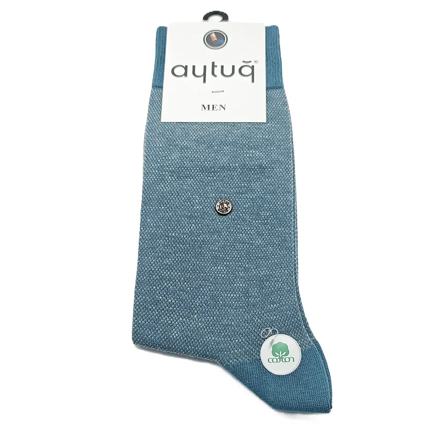Dikişsiz Erkek Pamuklu Cotton Soket Çorap 41-45 Açık Mavi - 1