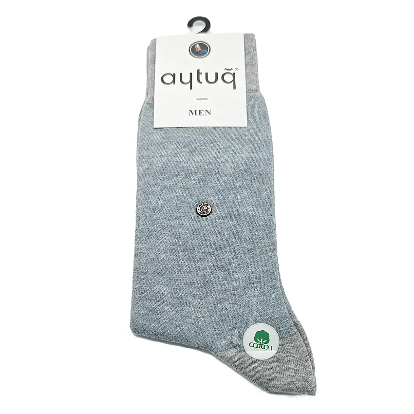 Dikişsiz Erkek Pamuklu Cotton Soket Çorap 41-45 Gri - 1