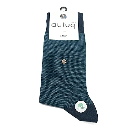 Dikişsiz Erkek Pamuklu Cotton Soket Çorap 41-45 Petrol Mavi