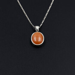 Akik Doğal Taş 925 Ayar Gümüş Kolye M1 - 3