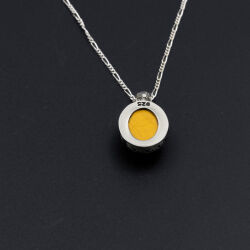 Kaplan Gözü Doğal Taş 925 Ayar Gümüş Kolye M1 - 5