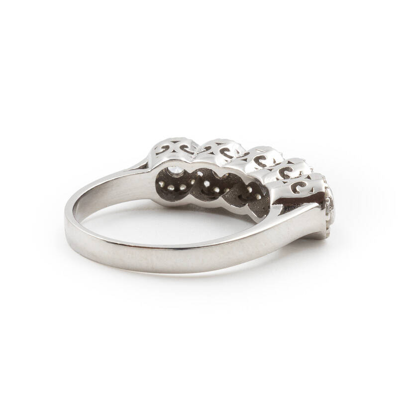 Beştaş 925 Ayar Gümüş Zirkon Taşlı Beş Taş Yüzük - Duru Yüzük M2 - 5