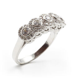 Beştaş 925 Ayar Gümüş Zirkon Taşlı Beş Taş Yüzük - Duru Yüzük M2 - Logosuz Ürünler (1)