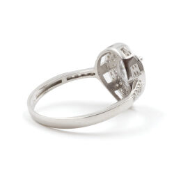 Damla 925 Ayar Gümüş Zirkon Taşlı Tek Taş Yüzük - Duru Yüzük M6 - 5