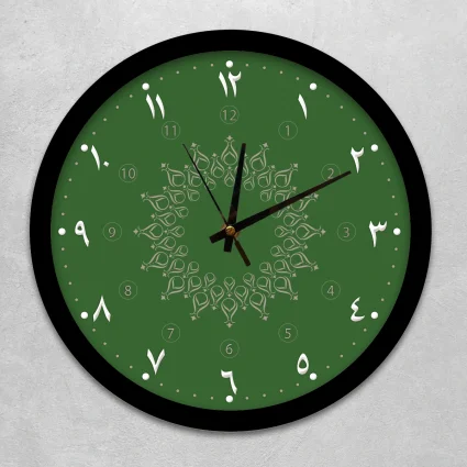 Duvar Saati 35 cm Çap Cam, Akar Saniyeli, Sessiz Mekanizma - Serhendi Logolu - Arapça Rakamlı Siyah Çerçeve M3 