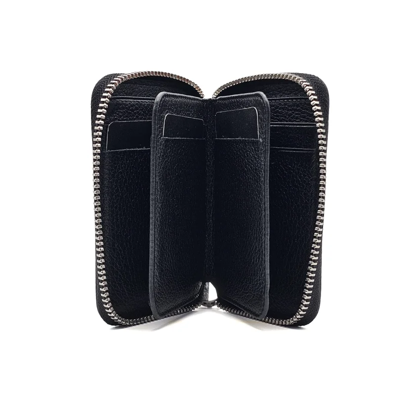 Fermuarlı Hakiki Deri Mini Cüzdan Siyah M1 796 - 2