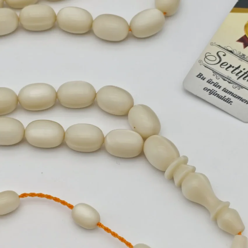 Galalit 33'lük Arpa Kesim Tesbih Beyaz - 2