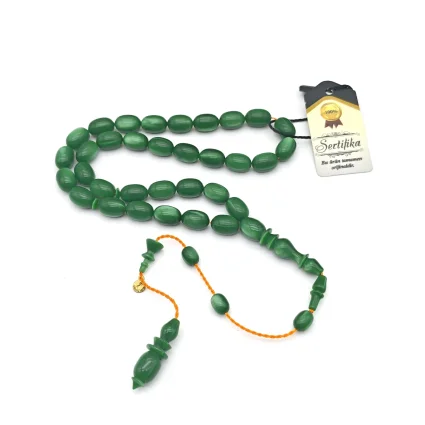 Galalit 33'lük Arpa Kesim Tesbih Yeşil