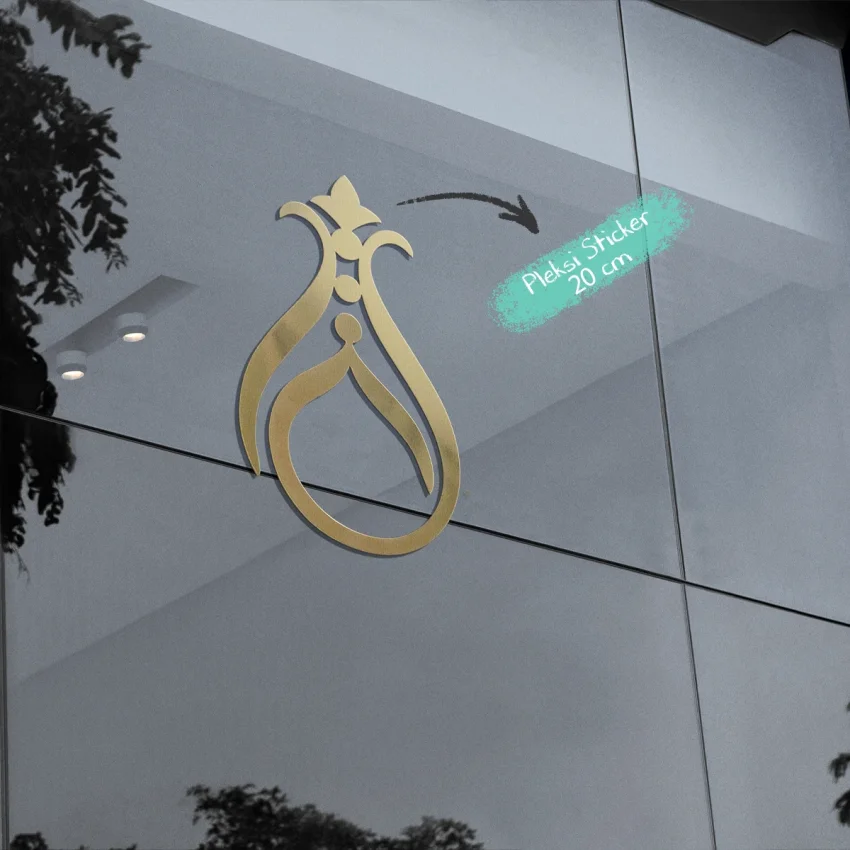 Gold Ayna Pleksi Sticker 20 cm - 1
