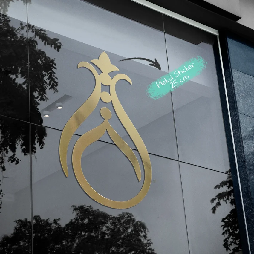 Gold Ayna Pleksi Sticker 25 cm - 1