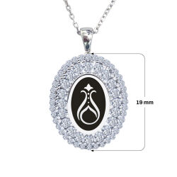 925 Ayar Zirkon Taşlı Kadın Gümüş Kolye - Serhendi Logolu - Gülistan Kolye M1 Siyah - Serhendi Logolu Ürünler (1)