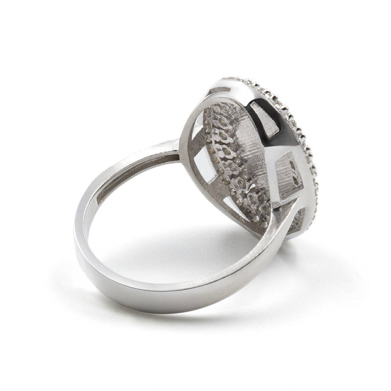 925 Ayar Zirkon Taşlı Kadın Gümüş Yüzük - Serhendi Logolu - Gülistan Yüzük M1 Turkuaz - 4