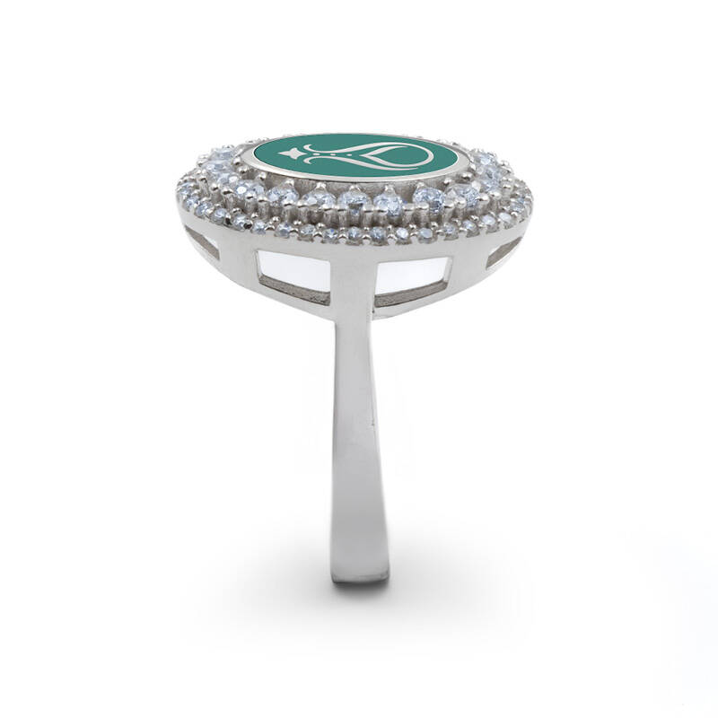 925 Ayar Zirkon Taşlı Kadın Gümüş Yüzük - Serhendi Logolu - Gülistan Yüzük M1 Turkuaz - 2