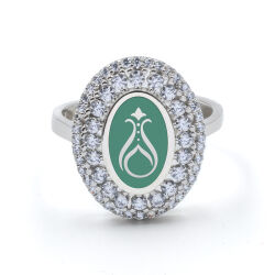 925 Ayar Zirkon Taşlı Kadın Gümüş Yüzük - Serhendi Logolu - Gülistan Yüzük M1 Turkuaz - 3