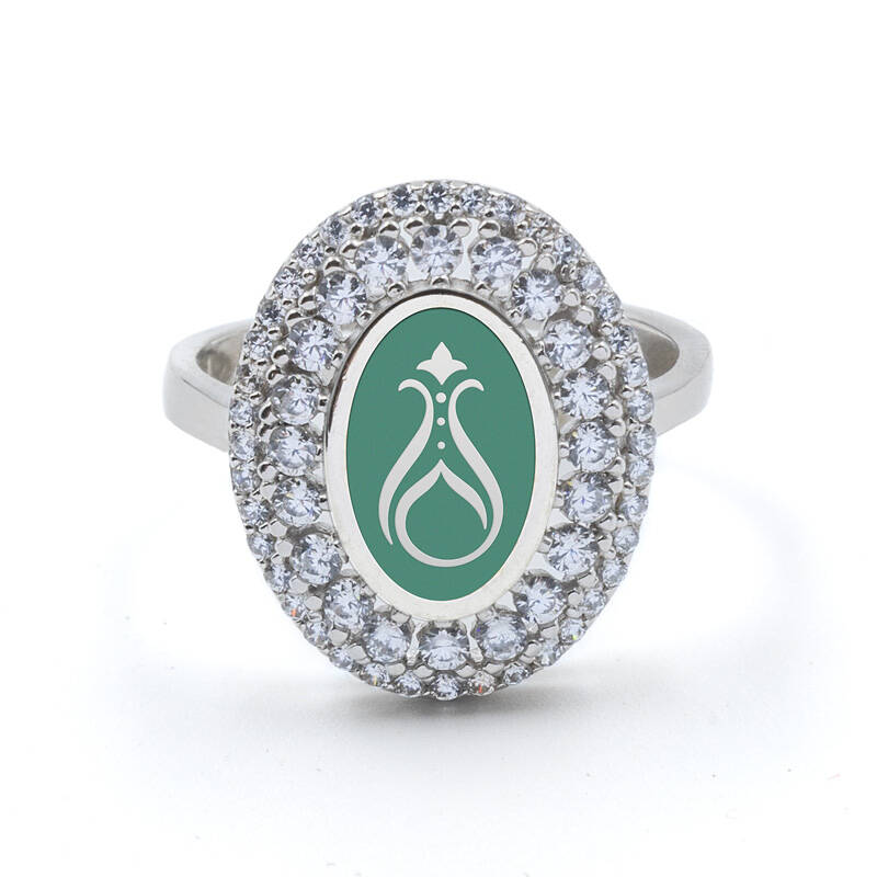 925 Ayar Zirkon Taşlı Kadın Gümüş Yüzük - Serhendi Logolu - Gülistan Yüzük M1 Turkuaz - 3