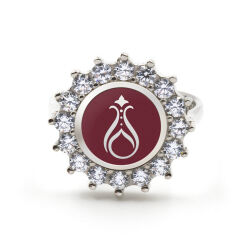 925 Ayar Zirkon Taşlı Kadın Gümüş Yüzük - Serhendi Logolu - Gülistan Yüzük M2 Kırmızı - 3