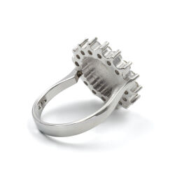 925 Ayar Zirkon Taşlı Kadın Gümüş Yüzük - Serhendi Logolu - Gülistan Yüzük M2 Sarı - 4