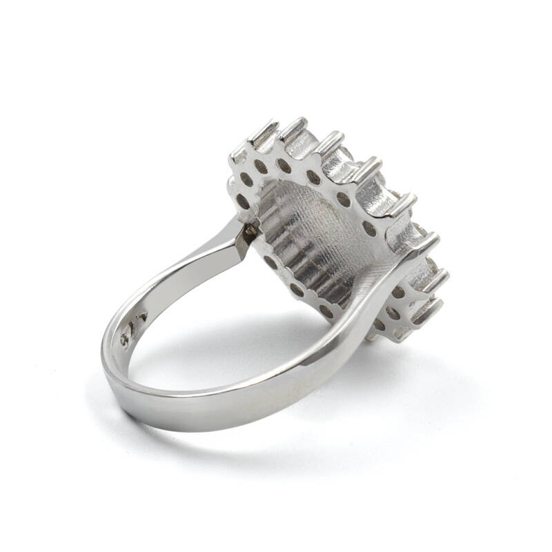 925 Ayar Zirkon Taşlı Kadın Gümüş Yüzük - Serhendi Logolu - Gülistan Yüzük M2 Sarı - 4