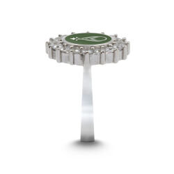 925 Ayar Zirkon Taşlı Kadın Gümüş Yüzük - Serhendi Logolu - Gülistan Yüzük M2 Yeşil - Serhendi Logolu Ürünler (1)