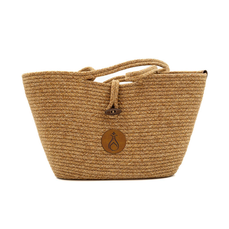 Hasır Kadın Kol ve Omuz Çantası İnci Kahverengi M2 - 2