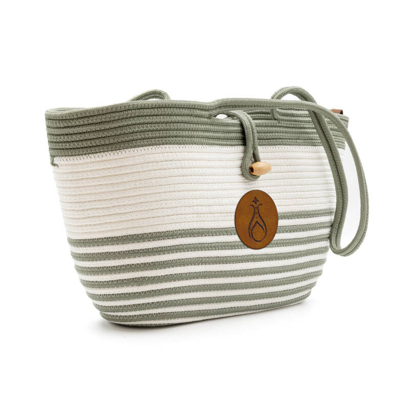 Hasır Kadın Kol ve Omuz Çantası İnci Yeşil M2 - 1