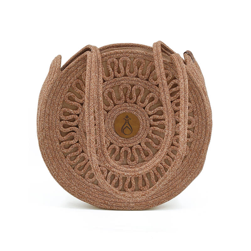 Hasır Kadın Kol ve Omuz Çantası İnci Kahverengi M3 - 1