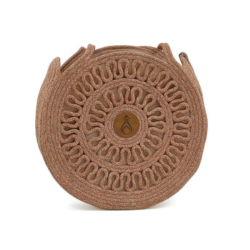 Hasır Kadın Kol ve Omuz Çantası İnci Kahverengi M3 - 2