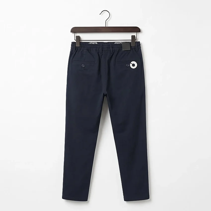 Jogger Likralı Pamuklu Pantolon Lastikli İpli Cepli Koyu Lacivert - 2