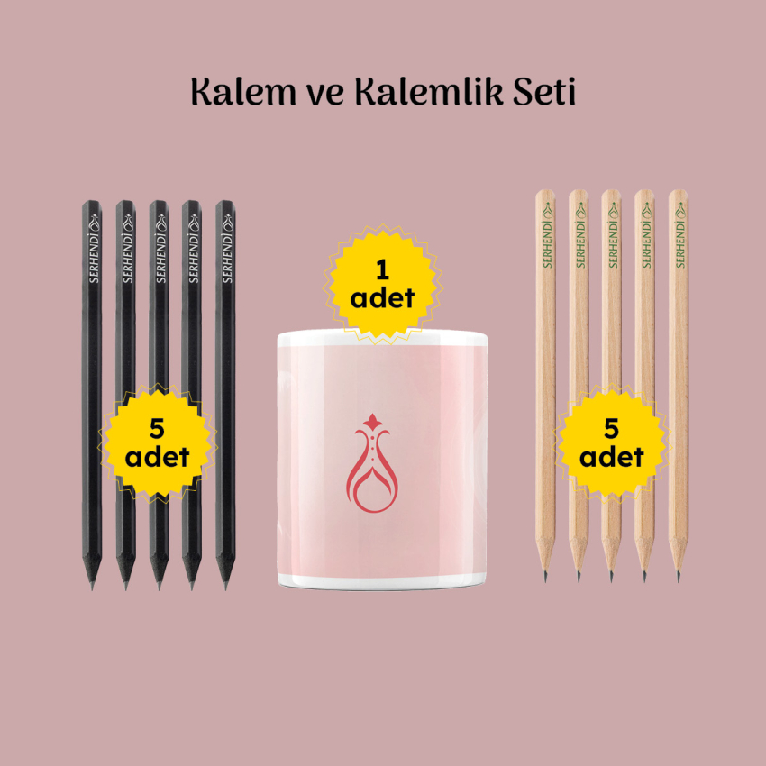 Kalemlik ve Kalem Seti 10 lu Serhendi Logolu M5 - 1