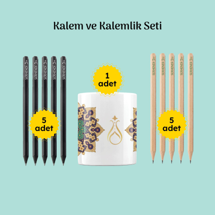 Kalemlik ve Kalem Seti 10 lu Serhendi Logolu M6 