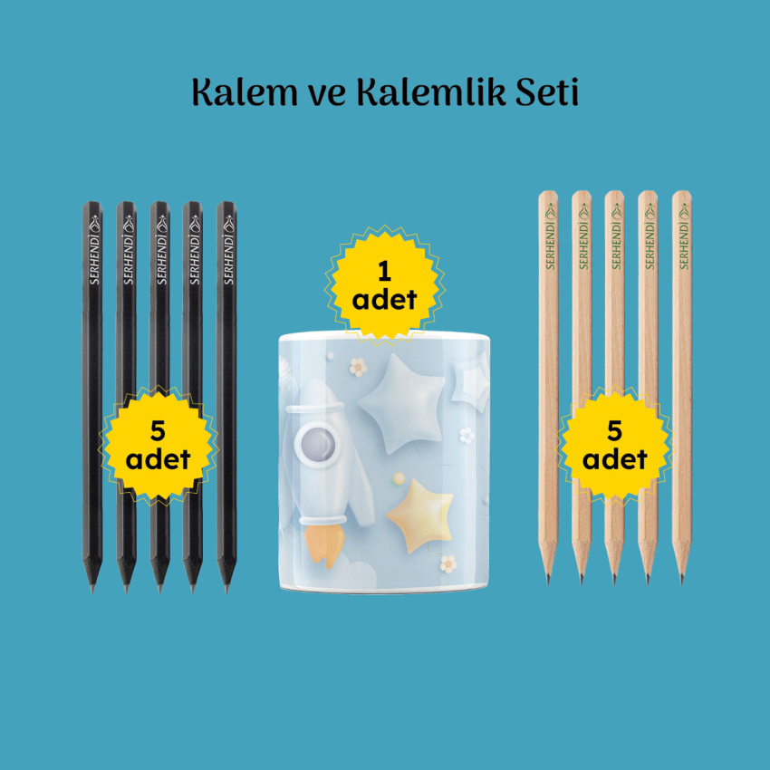 Kalemlik ve Kalem Seti 10 lu Serhendi Logolu M7 - 1