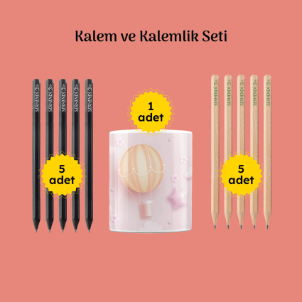 Kalemlik ve Kalem Seti 10 lu Serhendi Logolu M8 