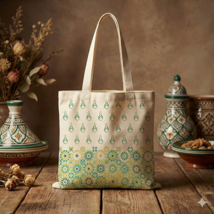 Kanvas Bez Çanta Baskılı Serhendi Logolu Alt Motif Desenli 39x43 MZ4 - Serhendi Logolu Ürünler