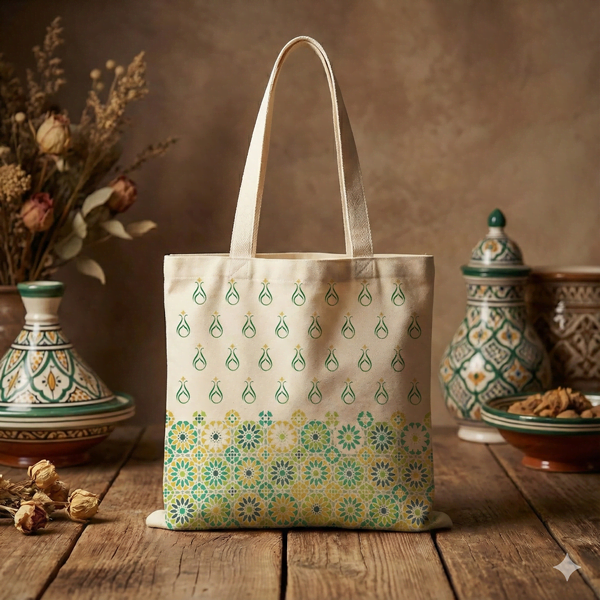 Kanvas Bez Çanta Baskılı Serhendi Logolu Alt Motif Desenli 39x43 MZ4 - 1