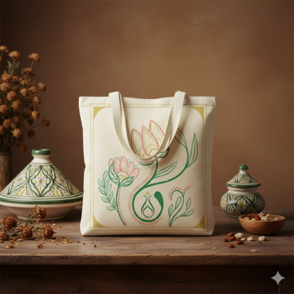 Kanvas Bez Çanta Baskılı Serhendi Logolu Lale Çiçek Bahçesi 39x43 MZ3 - Serhendi Logolu Ürünler