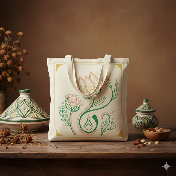 Kanvas Bez Çanta Baskılı Serhendi Logolu Lale Çiçek Bahçesi 39x43 MZ3 - 1