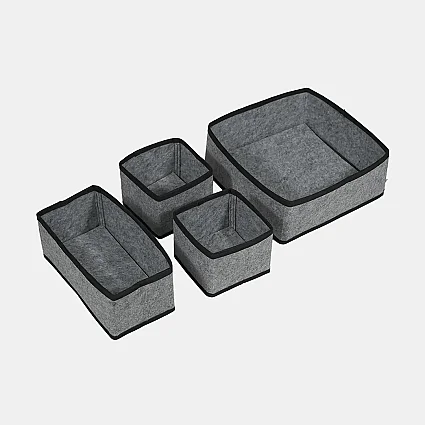 Keçe Çekmece Düzenleyici 4'lü Set Gri - 3