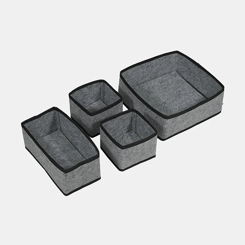 Keçe Çekmece Düzenleyici 4'lü Set Gri - 3